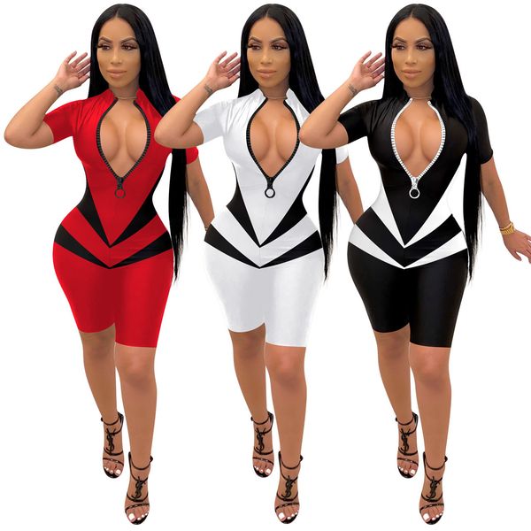 gym clothing fitness sports tight-fitting blazer one-piece printed short-sleeved slim-fit jumpsuit, White;black
gym clothing fitness sports tight-fitting blazer one-piece printed short-sleeved slim-fit jumpsuit, White;black