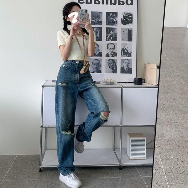 women's jeans vintage womens soft loose trendy hole all-match ulzzang summer trouser chic simple ladies solid street clothing streetwea, Blue
women's jeans vintage womens soft loose trendy hole all-match ulzzang summer trouser chic simple ladies solid street clothing streetwea, Blue
