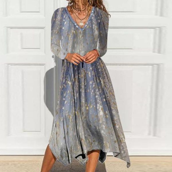 casual dresses elegant v neck irregular maxi dress long sleeve party harajuku mujers 2022 fashion printed women a-line, Black;gray
casual dresses elegant v neck irregular maxi dress long sleeve party harajuku mujers 2022 fashion printed women a-line, Black;gray