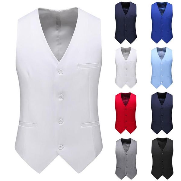 men's vests mens single-breasted suit vest solid pockets blazers casual waist coat formal slim fit autumn working vintage clothes, Black;white
men's vests mens single-breasted suit vest solid pockets blazers casual waist coat formal slim fit autumn working vintage clothes, Black;white
