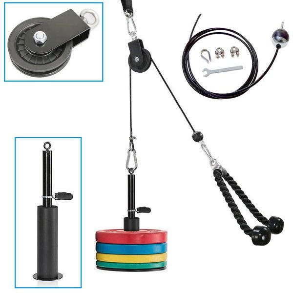 accessories adjustable diy fitness pulley cable system set with loading pin home gym triceps training rope workout rowing machine attachment
accessories adjustable diy fitness pulley cable system set with loading pin home gym triceps training rope workout rowing machine attachment