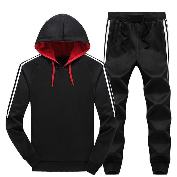 men's tracksuits tracksuit men hoodies suit self-cultivation solid color training jogging white line fitness running 2-piece 2021, Gray
men's tracksuits tracksuit men hoodies suit self-cultivation solid color training jogging white line fitness running 2-piece 2021, Gray