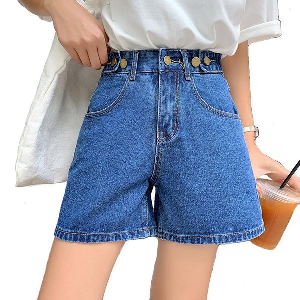 women's jeans summer adjustable button waist woman shorts preppy style female students denim straight short trousers fashion, Blue
women's jeans summer adjustable button waist woman shorts preppy style female students denim straight short trousers fashion, Blue