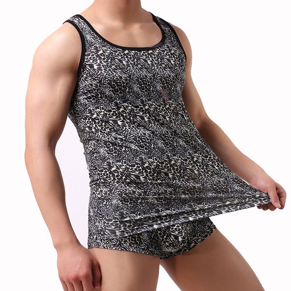 Mens Sexy Leopard Shirts Summer Nylon Slim Fit Men Tank Tops Clothing Bodybuilding Undershirt Fitness Tops Vest, Black
Mens Sexy Leopard Shirts Summer Nylon Slim Fit Men Tank Tops Clothing Bodybuilding Undershirt Fitness Tops Vest, Black