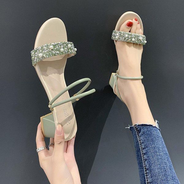 high-heeled shoes lady ladies' slippers luxury slides med string bead square heel slipers women designer summer block 2021 soft, Black
high-heeled shoes lady ladies' slippers luxury slides med string bead square heel slipers women designer summer block 2021 soft, Black