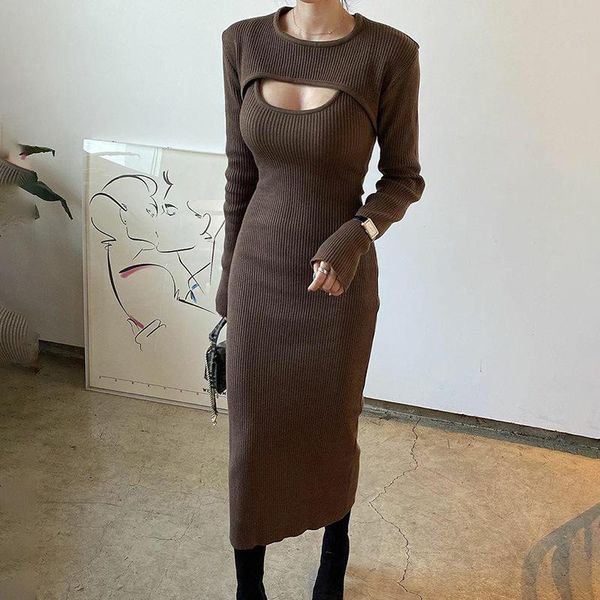 casual dresses 2021 autumn 2-piece set dress women halter neck camisole party streetwear clothes club, Black;gray
casual dresses 2021 autumn 2-piece set dress women halter neck camisole party streetwear clothes club, Black;gray