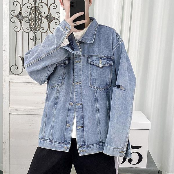 men's jackets autumn cotton ripped denim jacket fashion casual pocket hole mens streetwear loose hip-hop bomber men, Black;brown
men's jackets autumn cotton ripped denim jacket fashion casual pocket hole mens streetwear loose hip-hop bomber men, Black;brown