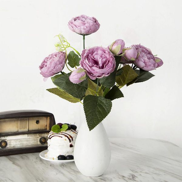 decorative flowers & wreaths home decor wedding artificial 5 big head and 4 bud rose fake bouquet for decoration
decorative flowers & wreaths home decor wedding artificial 5 big head and 4 bud rose fake bouquet for decoration