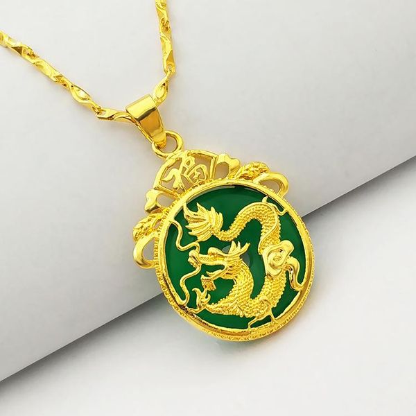 pendant necklaces round chain yellow gold filled dragon patterned mens womens necklace, Silver
pendant necklaces round chain yellow gold filled dragon patterned mens womens necklace, Silver
