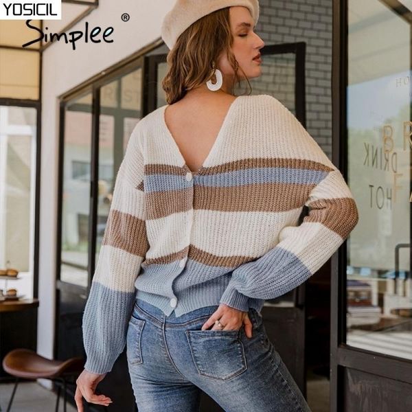yosicil women vintage striped knitted cardigan 2021 autumn winter short cardigan female casual button loose lady cardigans, White
yosicil women vintage striped knitted cardigan 2021 autumn winter short cardigan female casual button loose lady cardigans, White