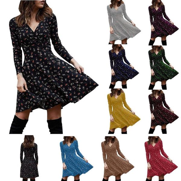 casual dresses women fashion long sleeve floral stylish v-neck for ladies female, Black;gray
casual dresses women fashion long sleeve floral stylish v-neck for ladies female, Black;gray