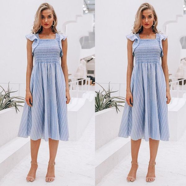 casual dresses vintage striped women dress long ruffle linen blue elegant summer fashion cotton female beach, Black;gray
casual dresses vintage striped women dress long ruffle linen blue elegant summer fashion cotton female beach, Black;gray