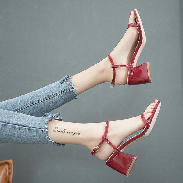 sandals thick heels women buckle open toe 6.5cm mid-heel red fashion student shoes female summer for, Black
sandals thick heels women buckle open toe 6.5cm mid-heel red fashion student shoes female summer for, Black