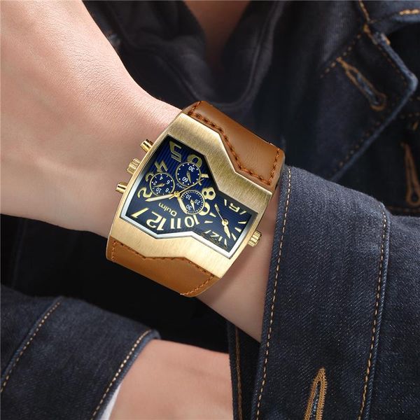 wristwatches oulm casual wristwatch square dial leather strap men's quartz watch male clock watches gold montre homme, Slivery;brown
wristwatches oulm casual wristwatch square dial leather strap men's quartz watch male clock watches gold montre homme, Slivery;brown
