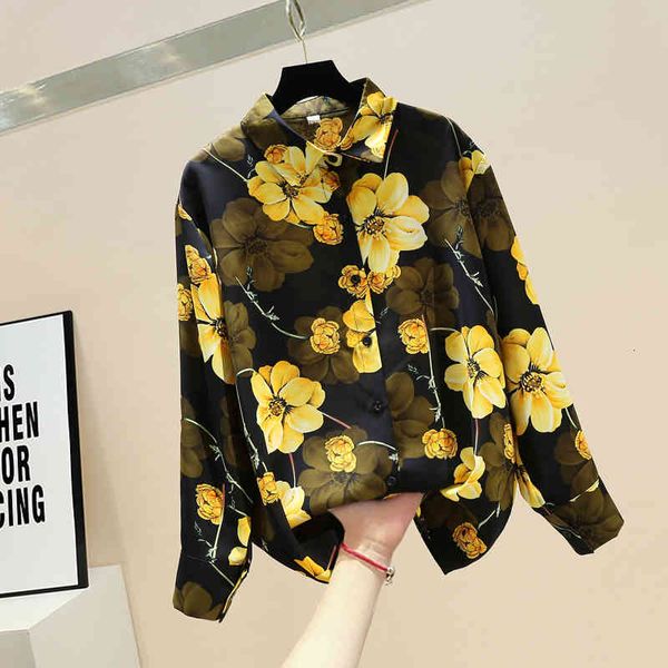women's polos 2021 spring vintage modis loose floral print chiffon blouse long sleeve shirt women ghcc, White
women's polos 2021 spring vintage modis loose floral print chiffon blouse long sleeve shirt women ghcc, White
