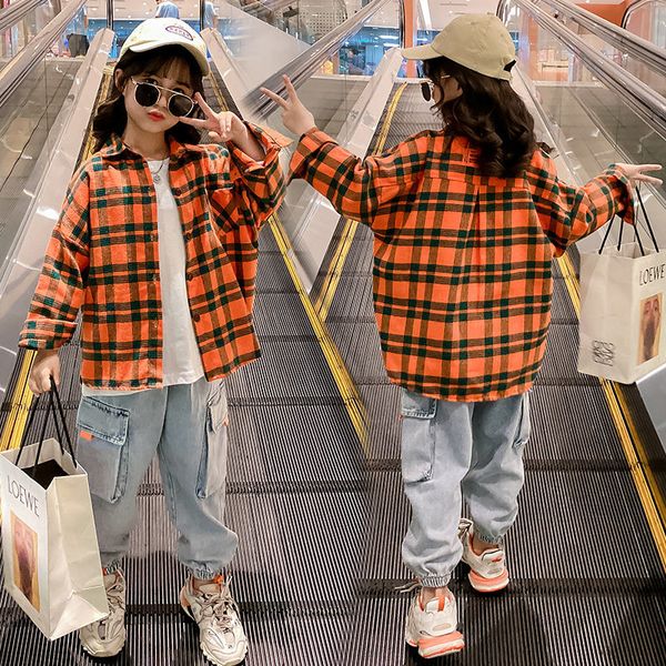 2021 new fall teenage fashion children's clothes plaid shirts and jeans suit girls together 2wjl, White
2021 new fall teenage fashion children's clothes plaid shirts and jeans suit girls together 2wjl, White