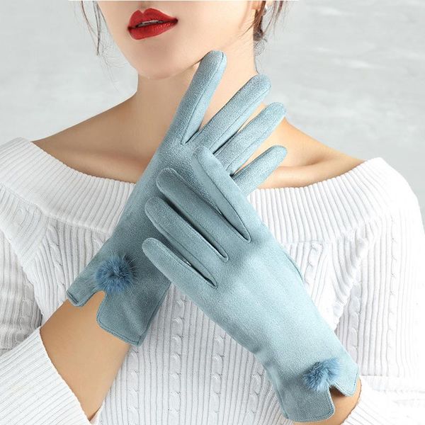 five fingers gloves grace slim windproof touch screen women vintage winter full finger warm suede glove female young students mittens g028, Blue;gray
five fingers gloves grace slim windproof touch screen women vintage winter full finger warm suede glove female young students mittens g028, Blue;gray