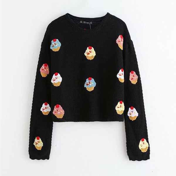 2021 new autumn winter women sweaters cake printed pullovers warm long sleeve vintage o-neck short lady sweater p7sb, Black;white
2021 new autumn winter women sweaters cake printed pullovers warm long sleeve vintage o-neck short lady sweater p7sb, Black;white