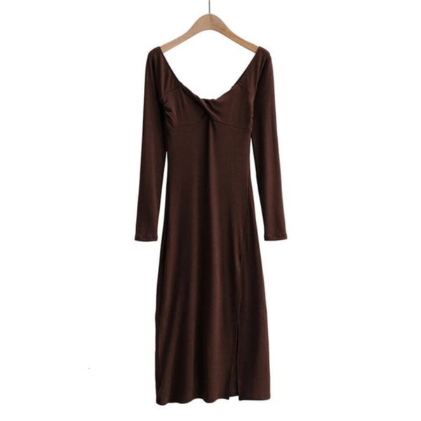 style design temperament cross chest long sleeve dress new women's high slit hip skirt, Black;gray
style design temperament cross chest long sleeve dress new women's high slit hip skirt, Black;gray