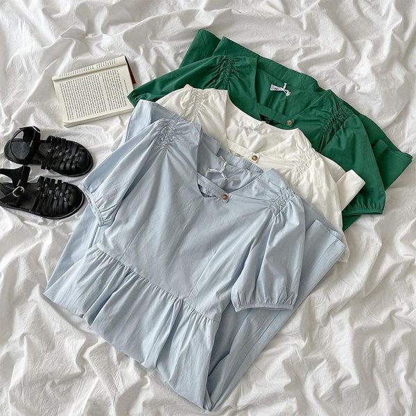 casual dresses summer fashion elegant dress women v-neck short sleeve blue green korean style cotton femme loose vestidos, Black;gray
casual dresses summer fashion elegant dress women v-neck short sleeve blue green korean style cotton femme loose vestidos, Black;gray