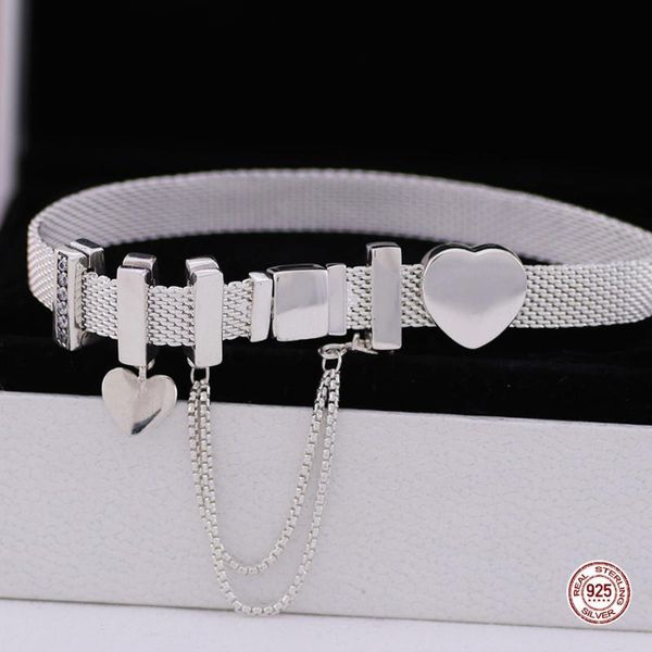 link, chain 100% 925 sterling silver panhome reflexions bracelet charms bead for women clip with zircon fashioon jewelry, Black
link, chain 100% 925 sterling silver panhome reflexions bracelet charms bead for women clip with zircon fashioon jewelry, Black