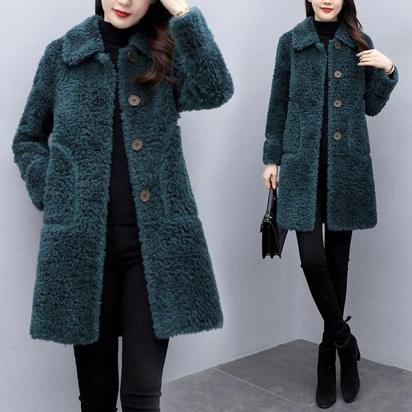 women's wool & blends winter lamb velvet jacket clothing autumn 2021 korean plus size coat female loose warm thick long outwear, Black
women's wool & blends winter lamb velvet jacket clothing autumn 2021 korean plus size coat female loose warm thick long outwear, Black