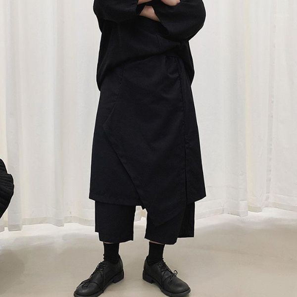 homens falso 2 peça emendado solto casual preto ampla perna saia calças masculino hip hop punk gótico streetwear harem trusers k men's, Black
homens falso 2 peça emendado solto casual preto ampla perna saia calças masculino hip hop punk gótico streetwear harem trusers k men's, Black