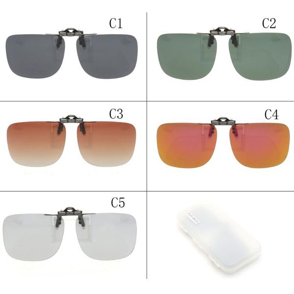 sunglasses women polarized clip on men square flip up driving fishing clips uv protection lenses black brown w/ case, White;black
sunglasses women polarized clip on men square flip up driving fishing clips uv protection lenses black brown w/ case, White;black