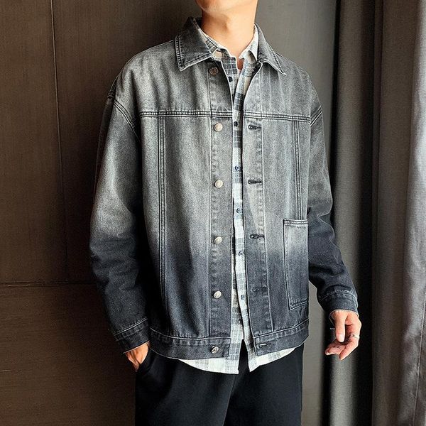 2021 men's autumn tide new style lapel gradient casual denim jacket teen letter print denim jacket, Black;brown
2021 men's autumn tide new style lapel gradient casual denim jacket teen letter print denim jacket, Black;brown