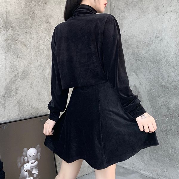 fashion solid high neck crop women gothic dark long sleeve suede loose female winter streetwear, White
fashion solid high neck crop women gothic dark long sleeve suede loose female winter streetwear, White