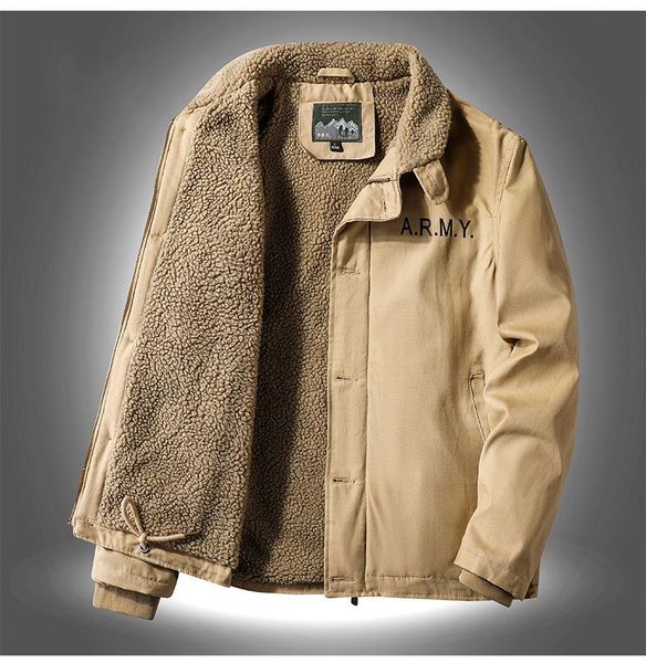 men's jackets men and coat for winter thick warm fleece military army loose casual style zippers pockets windproof male outwear c3261, Black;brown
men's jackets men and coat for winter thick warm fleece military army loose casual style zippers pockets windproof male outwear c3261, Black;brown