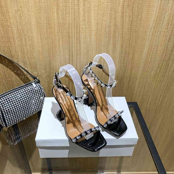 high 2022 quality designer party dress shoes bride ladies fashion square head crystal buckle heels, Black
high 2022 quality designer party dress shoes bride ladies fashion square head crystal buckle heels, Black