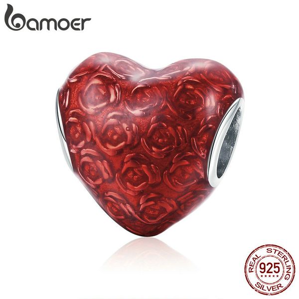 bamoer valentines 925 sterling silver red rose flower in heart shape charms beads fit charm bracelets valentines jewelry scc1064 q0531, Black
bamoer valentines 925 sterling silver red rose flower in heart shape charms beads fit charm bracelets valentines jewelry scc1064 q0531, Black