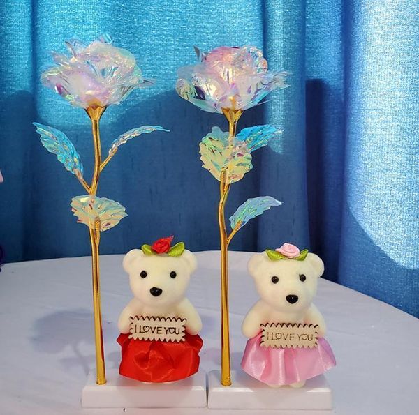 led gold foil plated rose with bear snowman luminous rose flower light rose wedding valentine's day christmas gift wholesale
led gold foil plated rose with bear snowman luminous rose flower light rose wedding valentine's day christmas gift wholesale
