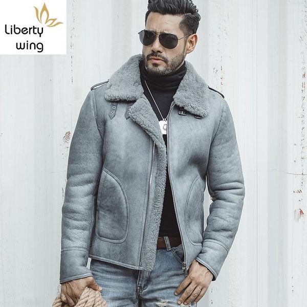 men's leather & faux luxury mens 100% natural shearling overcoat genuine jacket thick warm sheepskin real fur lining coat slim fit jack, Black
men's leather & faux luxury mens 100% natural shearling overcoat genuine jacket thick warm sheepskin real fur lining coat slim fit jack, Black