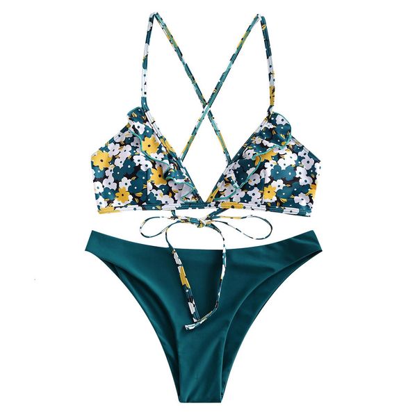 badmode omen 2021women's summer flower print ruche hoge cut set two swimsuit bikini, White;black
badmode omen 2021women's summer flower print ruche hoge cut set two swimsuit bikini, White;black