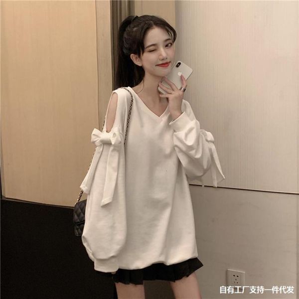 women's sweater spring and autumn thin fashion ins design temperament off shoulder bow long sleeve top, Black
women's sweater spring and autumn thin fashion ins design temperament off shoulder bow long sleeve top, Black