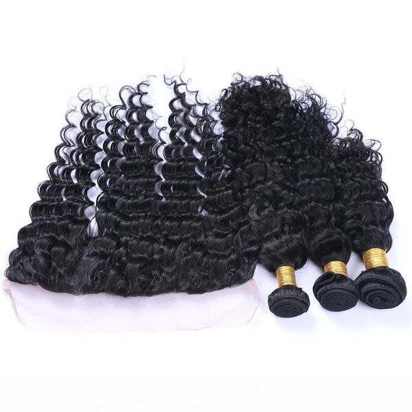 13x4 lace closure with baby hair with hair bundles 4pcs lot brazilian virgin human hair weaves with lace frontal, Black
13x4 lace closure with baby hair with hair bundles 4pcs lot brazilian virgin human hair weaves with lace frontal, Black