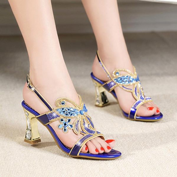 sandals women's rhinestone heel coarse diamond 2021 high, Black 
sandals women's rhinestone heel coarse diamond 2021 high, Black