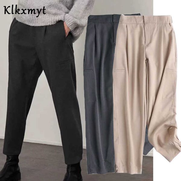klkxmyt za pants women chic fashion side pockets jogging vintage casual high elastic waist female trousers mujer 210527, Black;white
klkxmyt za pants women chic fashion side pockets jogging vintage casual high elastic waist female trousers mujer 210527, Black;white