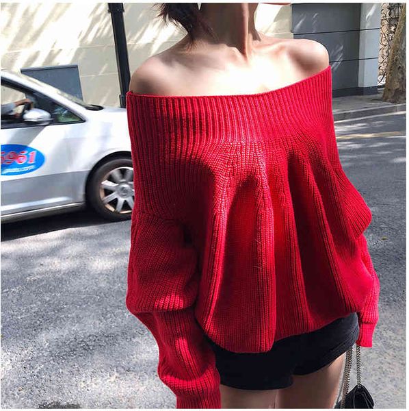 women's sweaters female long-sleeve straight shoulder sweater, strapless tank bat ixhq, White;black
women's sweaters female long-sleeve straight shoulder sweater, strapless tank bat ixhq, White;black
