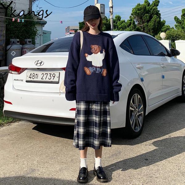 2021 autumn winter warm 2pcs suit women loose knitted cartoons oversize sweater+vintage plaid pleated skirt harajuku streetwear 7i2q, White
2021 autumn winter warm 2pcs suit women loose knitted cartoons oversize sweater+vintage plaid pleated skirt harajuku streetwear 7i2q, White