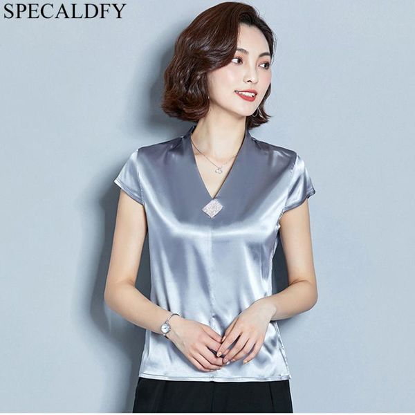 women's blouses & shirts 2021 summer silk blouse women fashion elegant short sleeve solid shirt ladies office blusas femininas, White
women's blouses & shirts 2021 summer silk blouse women fashion elegant short sleeve solid shirt ladies office blusas femininas, White