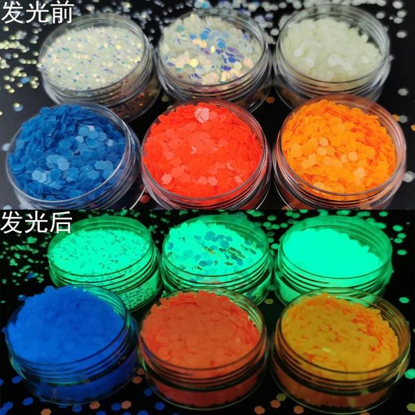 nail glitter 10g/bag 3mm night lights glow in the dark iridescent chunky for art inthe 6colors, Silver;gold
nail glitter 10g/bag 3mm night lights glow in the dark iridescent chunky for art inthe 6colors, Silver;gold