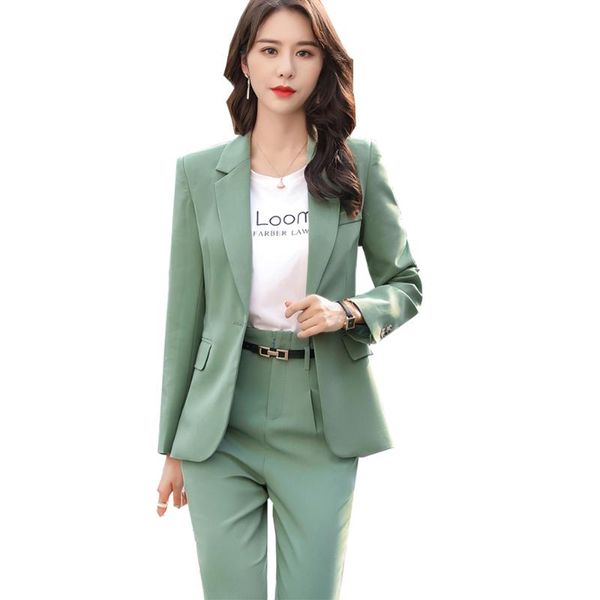 women's two piece pants green pink blue women formal blazer and pant suit ladies s-4xl business pieces set for spring fall office work, White
women's two piece pants green pink blue women formal blazer and pant suit ladies s-4xl business pieces set for spring fall office work, White