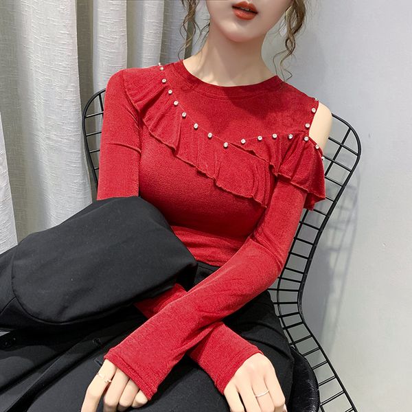 2021 new women spring/fall long sleeve cold shoulder t-shirt casual shiny rhinestone crystal tee shirt feminino camisa t07610b o6gk, White
2021 new women spring/fall long sleeve cold shoulder t-shirt casual shiny rhinestone crystal tee shirt feminino camisa t07610b o6gk, White