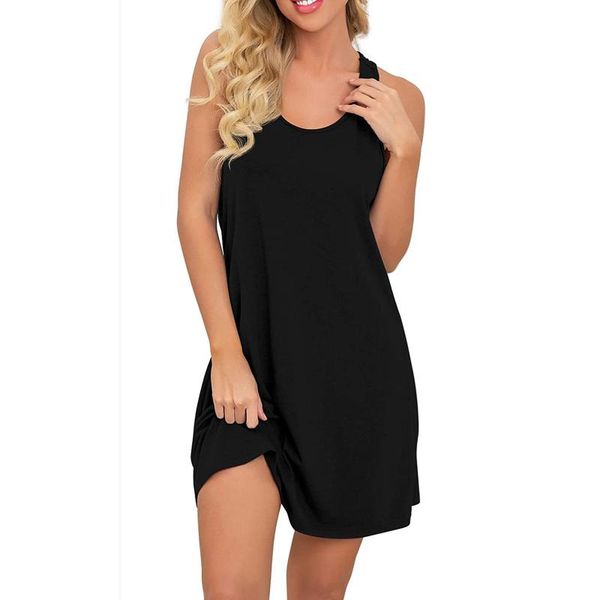 casual dresses #l5 solid color tank dress women summer beach o neck sleeveless for sundress vestido de mujer, Black;gray
casual dresses #l5 solid color tank dress women summer beach o neck sleeveless for sundress vestido de mujer, Black;gray