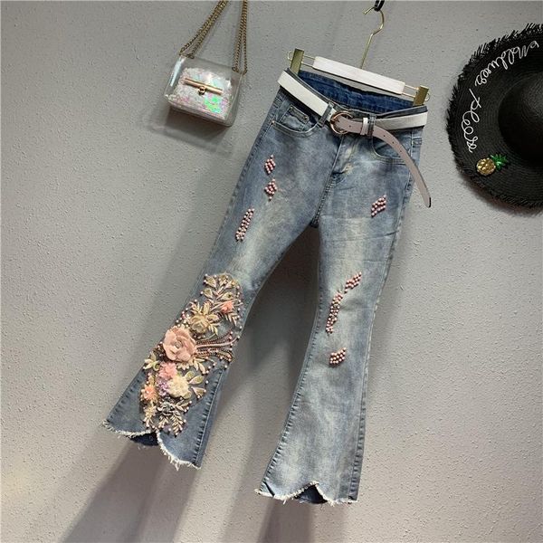 women's jeans thin nail bead trumpet micro bell bottoms summer high waist flare boyfriend for women skinny embroidery, Blue
women's jeans thin nail bead trumpet micro bell bottoms summer high waist flare boyfriend for women skinny embroidery, Blue