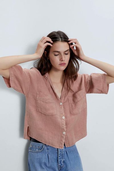 2021 new spring summer european linen short zaraing women blouse shirt sheining vadiming female blouse shirt bgb2179, White
2021 new spring summer european linen short zaraing women blouse shirt sheining vadiming female blouse shirt bgb2179, White