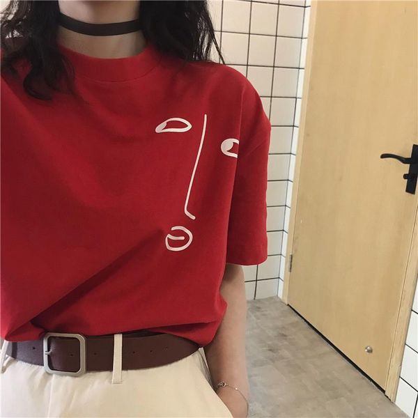 women's t-shirt summer korean t shirt women casual short sleeve o-neck loose harajuku shirts woman fashion print, White
women's t-shirt summer korean t shirt women casual short sleeve o-neck loose harajuku shirts woman fashion print, White